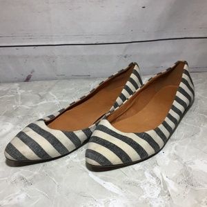 Madewell Canvas Striped Flats sz 8.5